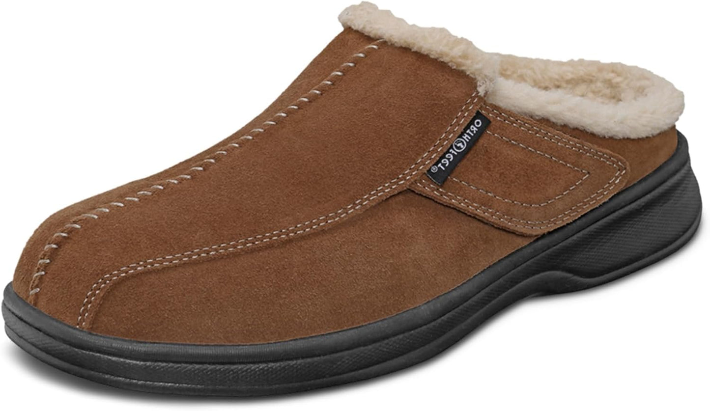 Proven Plantar Fasciitis & Foot Pain Relief Arch Support Orthopedic Men'S Leather Slippers Asheville